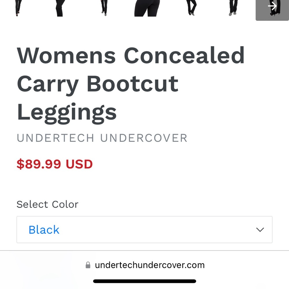 UnderTech Undercover *2 pack* concealed carry yoga pants NWOT